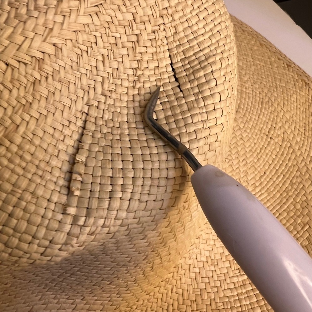 Ecua-Andino Wide Brim Straw Hat Sun Protection Handmade Medium - Picture 9 of 10